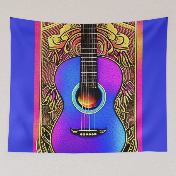Item preview, Acoustic Guitar Portrait Oil Painting Style Digital Art designed and sold by redjaygraphics.