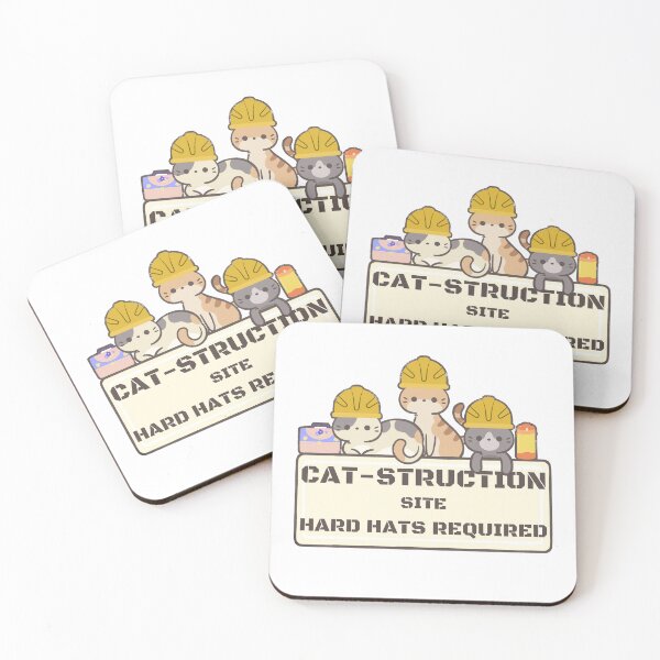 Item preview, Cat-struction site Hard hats required designed and sold by PellSilversmith.