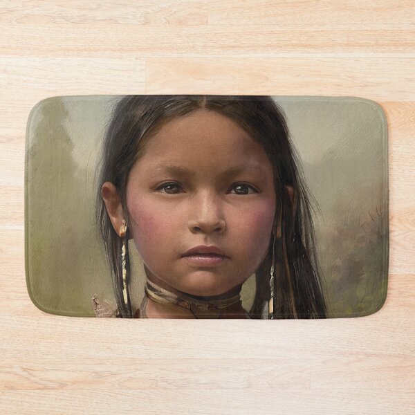 Item preview, Native American Girl Painting designed and sold by The AI Art Gallery.