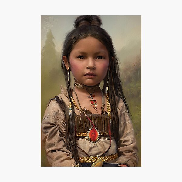 Vintage Native American Indian Girl store With Hand Painted Face