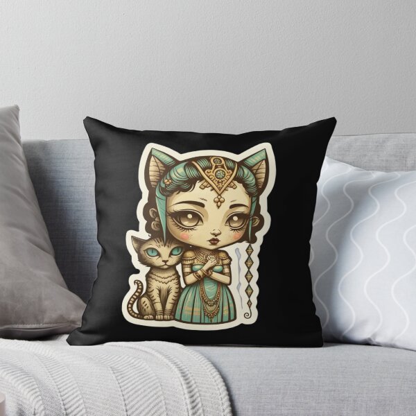 Item preview, Diosa egipcia Bastet linda y dulce kawaii designed and sold by LuckyRonin.