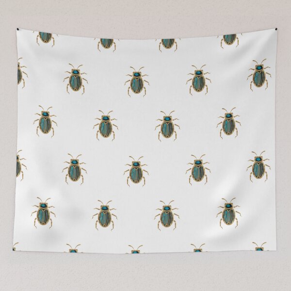 Item preview, Exotic teal scarab beetles designed and sold by peggieprints.