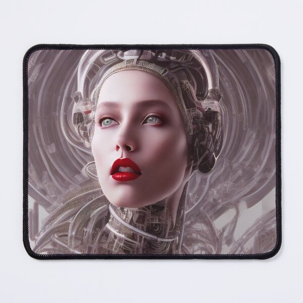Item preview, Portrait of a beautiful cyborg woman face - self portrait of an AI designed and sold by ArtCreator2023.