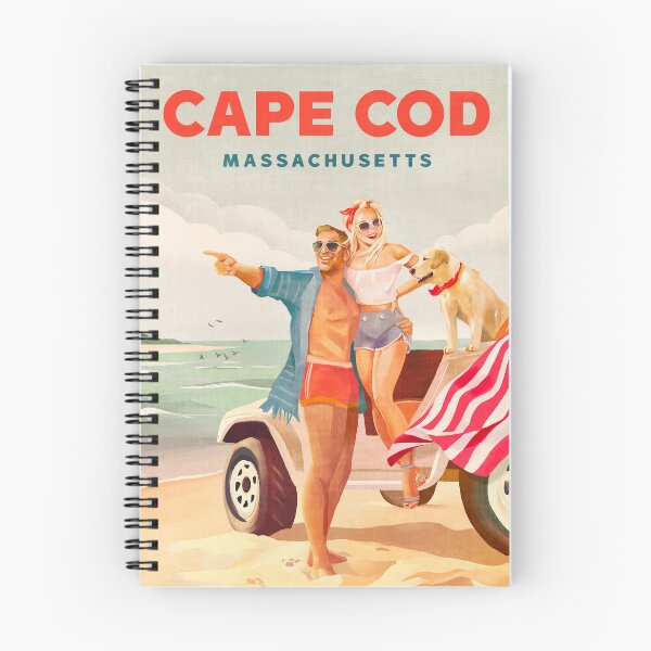 Item preview, Cape Cod, Massachusetts: Vintage Travel Art & Pinup Couple At The Beach designed and sold by The Whiskey Ginger Design Shop.