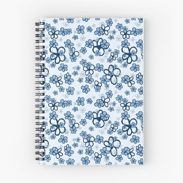 Item preview, Wildflower Meadow Hand Drawn Blue on Blue Pattern designed and sold by Blue Daisy Studio.