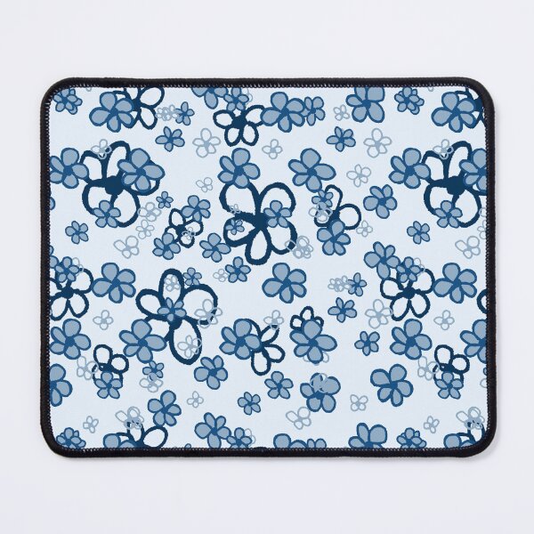 Item preview, Wildflower Meadow Hand Drawn Blue on Blue Pattern designed and sold by Blue Daisy Studio.