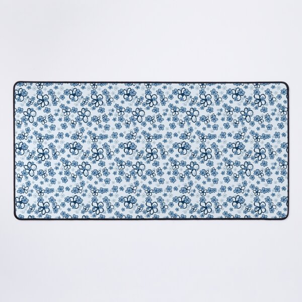 Item preview, Wildflower Meadow Hand Drawn Blue on Blue Pattern designed and sold by Blue Daisy Studio.