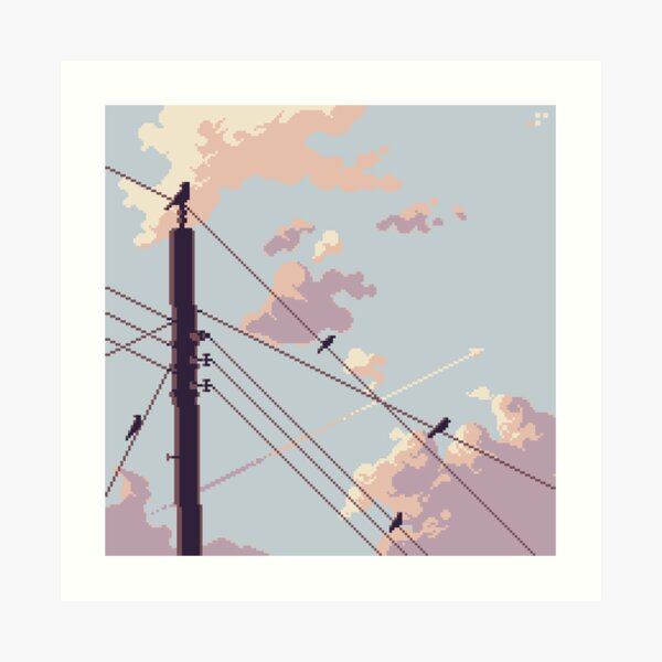 Birds and Electricity Art Print