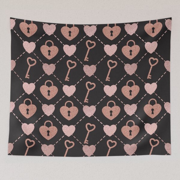 Item preview,  Rose Gold Love Locks and Keys Pattern designed and sold by adoredigitals.