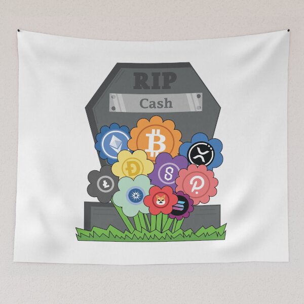 Item preview, Cash Is Dead RIP Crypto Taking Over Growing On The Grave Of Cash Money Dollar designed and sold by doseofwin.