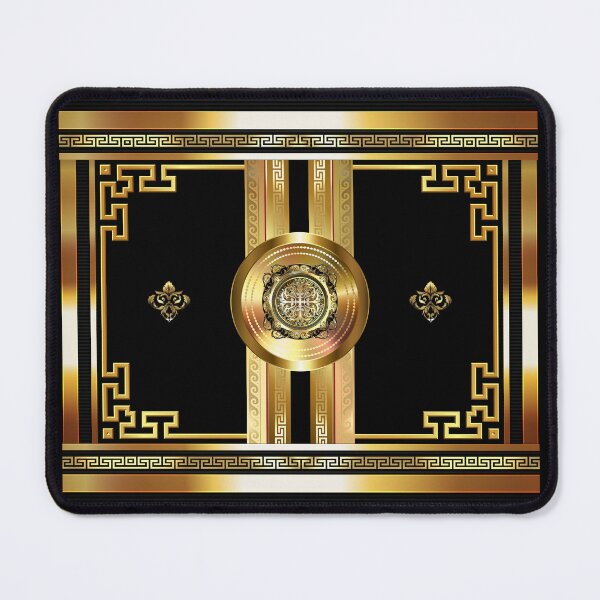 Item preview, Black Gold Medallion Baroque Large Greek Key designed and sold by Yiorgos Designs.