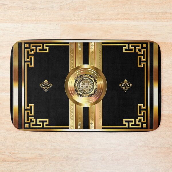 Item preview, Black Gold Medallion Baroque Large Greek Key designed and sold by Yiorgos Designs.
