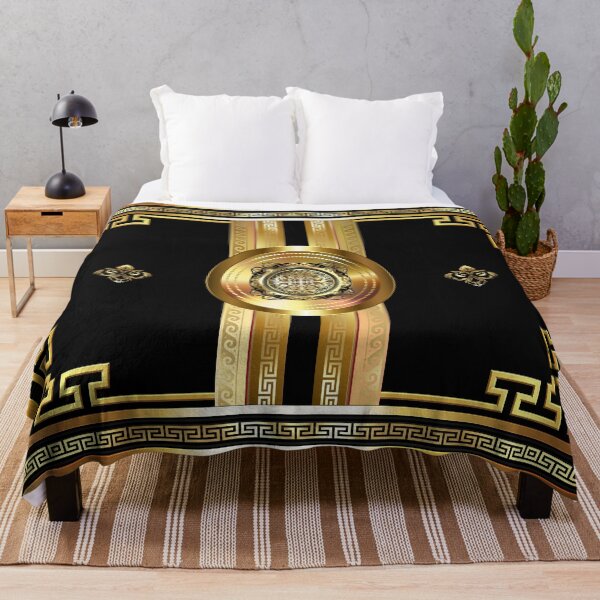 Item preview, Black Gold Medallion Baroque Large Greek Key designed and sold by Yiorgos Designs.
