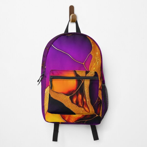 Item preview,  Colorful marble. Alcohol ink color illustration, pink, purple, orange, violet and black colors with gold veins. designed and sold by Zavdesign.