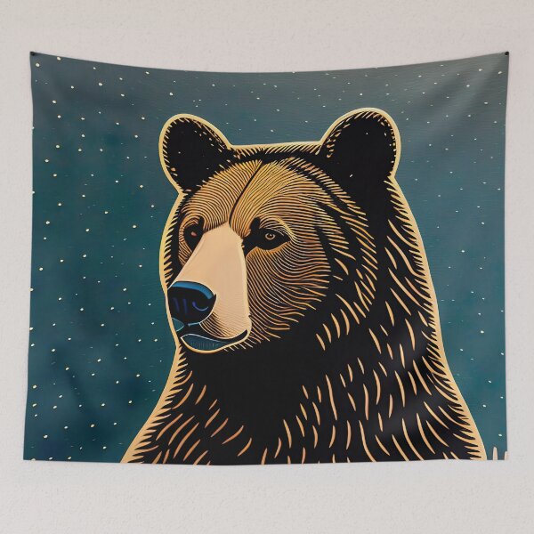 Item preview, Alaska Bear Starry Night Sky Background Woods Mystical designed and sold by Kathryn Creates.