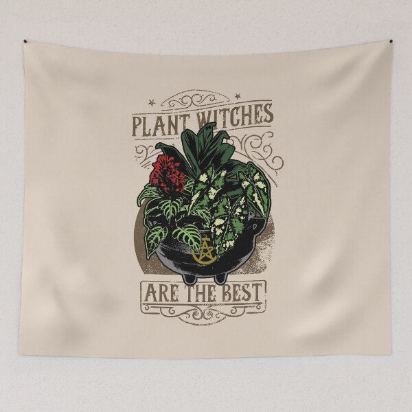 Item preview, Plant Witch | Colorful Artwork | Brown Lettering | designed and sold by VintagePlantJoy.