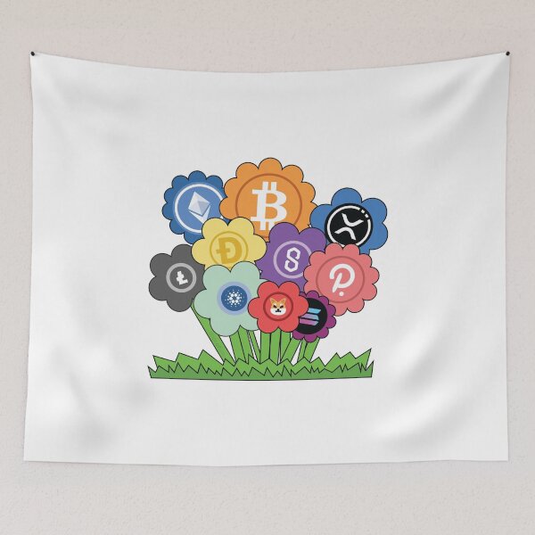 Item preview, Crypto Coins Growing CryptoCurrency Colorful Plant Flowers Bitcoin XRP Dogecoin Litecoin Shib ETH designed and sold by doseofwin.