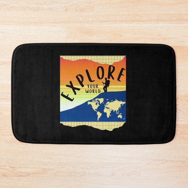 Item preview, Explore Your World Graphic Design with Sunset and World Outline designed and sold by tranquilbeach.