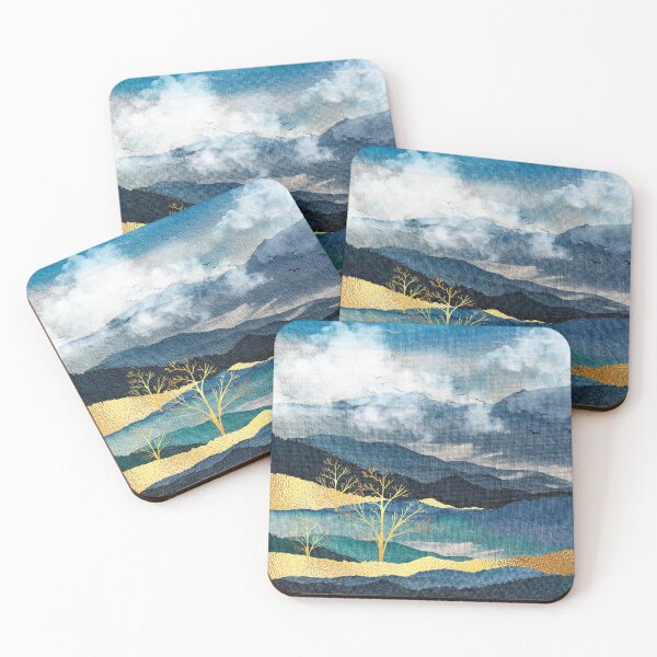 Item preview, Blue Mountain Landscape With Cotton Candy Clouds Abstract designed and sold by DEC02.