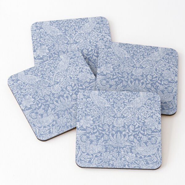 Item preview, Strawberry Thief linen on blue designed and sold by Sharilea.