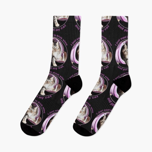 Item preview, I Just Want to Drink Wine and Pet My Cat designed and sold by funhousejen.