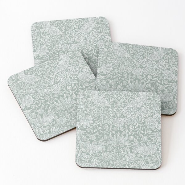 Item preview, Strawberry Thief linen on Sage Green designed and sold by Sharilea.