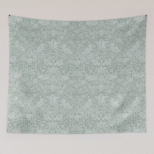 Item preview, Strawberry Thief linen on Sage Green designed and sold by Sharilea.