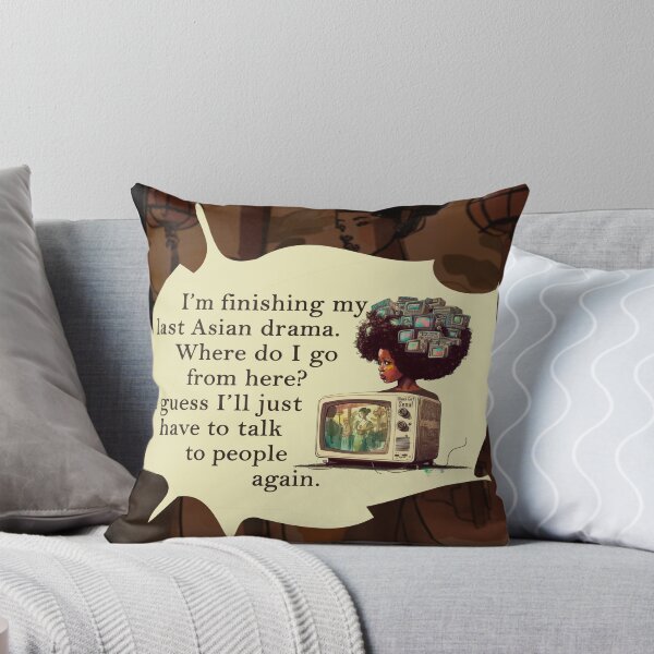 The Anti-Social Kdrama Fan Throw Pillows (pictorial background) Throw Pillow