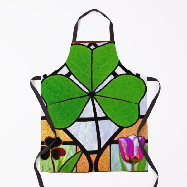 Item preview, Shamrocks with Tulip as Stained Glass (AI Generated Art) designed and sold by Cowboy Folly.