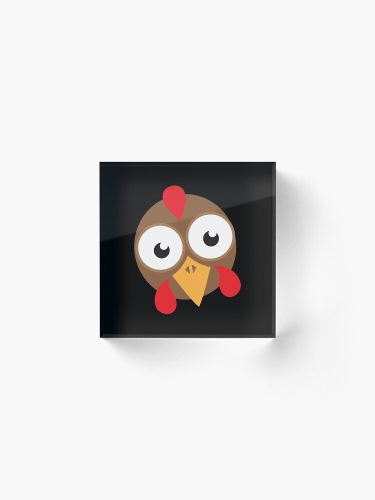Alternate view of goggly eyed turkey face Acrylic Block