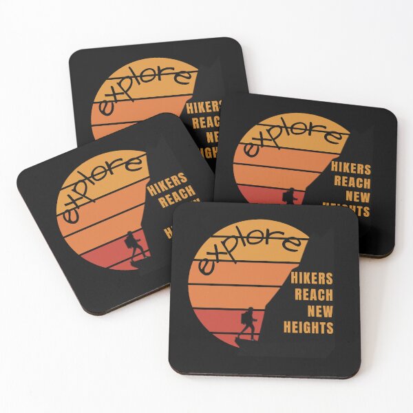 Item preview, Hikers Reach New Heights Graphic Design with Sunset in Vintage Colors designed and sold by tranquilbeach.