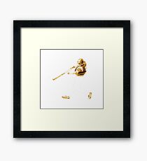 Golden Baseball Player Framed Print