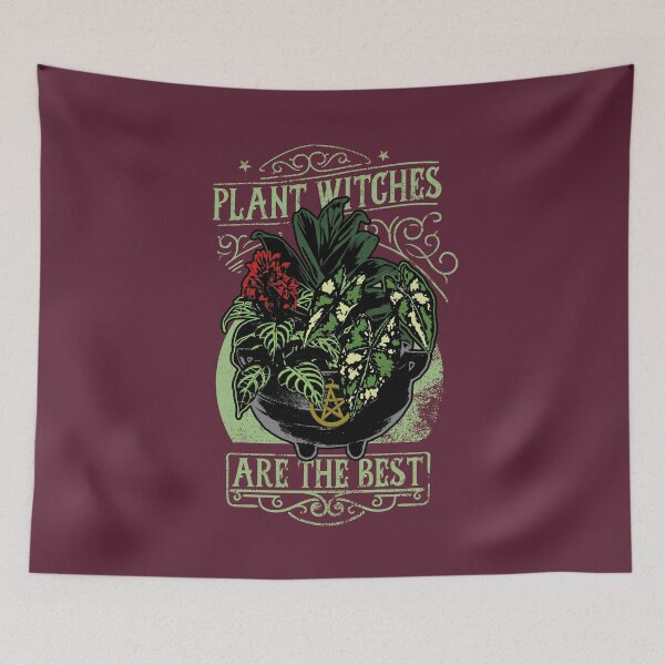 Item preview, Plant Witch | Colorful Artwork | Sage Green Lettering | designed and sold by VintagePlantJoy.