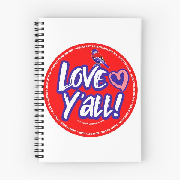 Aperçu de l'œuvre PMD00347 Progressive Movement Designs Love Yall Valentine coeur drôle Valentines pour les progressistes mariés ou sortants créée et vendue par ProgressiveLeft.