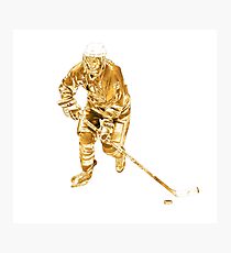 Golden female ice hockey player Photographic Print