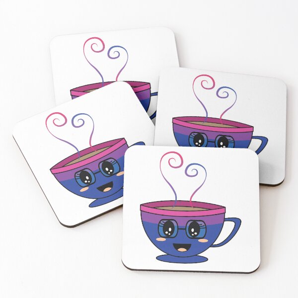 Item preview, Equalitea Bisexual Flag Pride with lashes and tall glasses designed and sold by qteapiecastle.