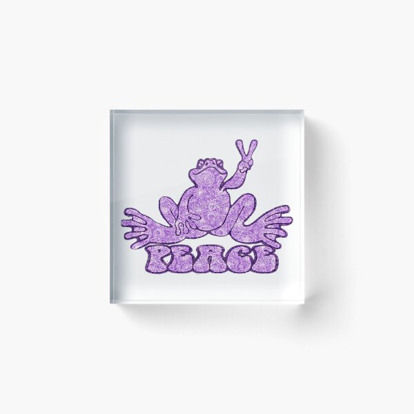 Light Purple Peace Frog Acrylic Block