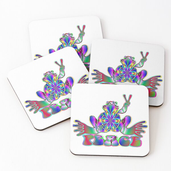 Item preview, Psychedelic Floral Peace Frog designed and sold by natnat7w.