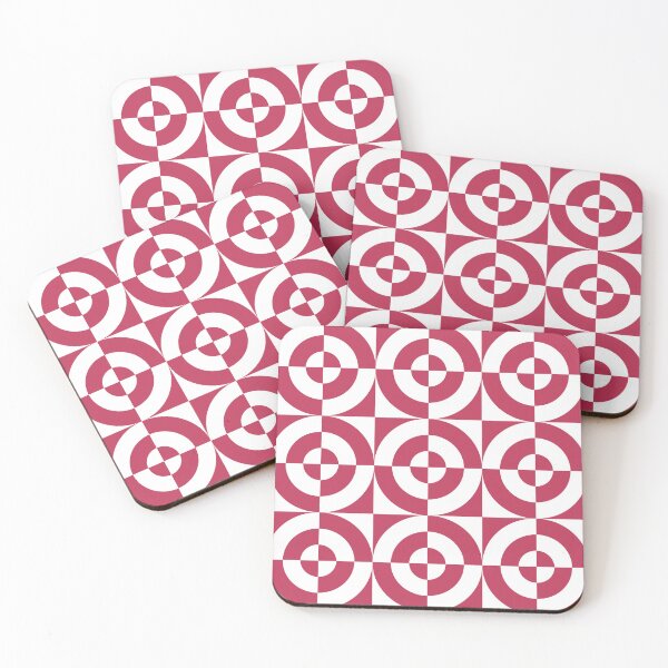 Item preview, Viva Magenta and White Geometric Circle Check Pattern designed and sold by CJAura by Claire Jane Johnson.