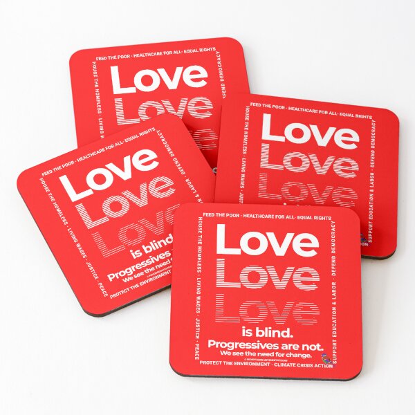 Item preview, PMD00353 Progressive Movement Designs Love is Blind Valentine for Progressives with 12 goals  designed and sold by ProgressiveLeft.