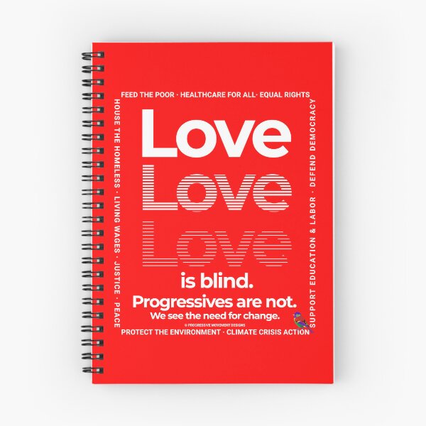 Item preview, PMD00353 Progressive Movement Designs Love is Blind Valentine for Progressives with 12 goals  designed and sold by ProgressiveLeft.
