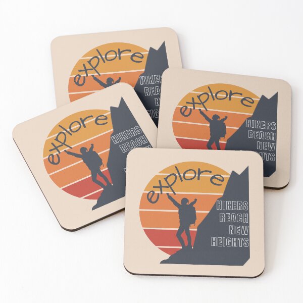 Item preview, Woman Girl Hikers Reach New Heights Graphic Design with Sunset in Vintage Colors in White designed and sold by tranquilbeach.