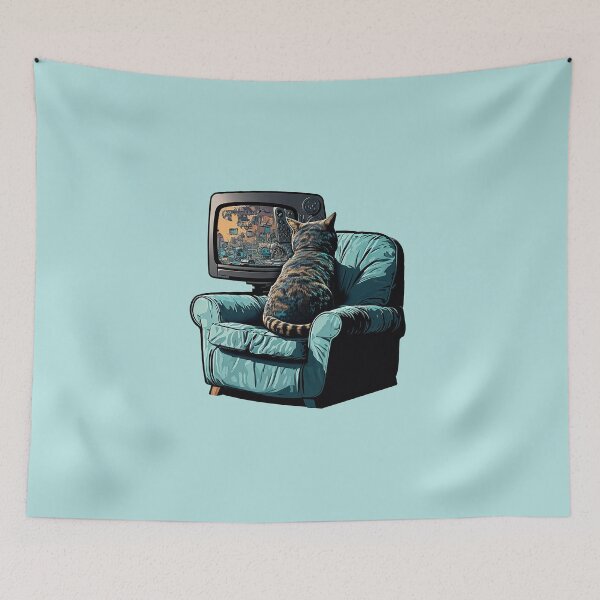 Item preview, Catflix, cat is chilling watching television designed and sold by EmeraldeaArt.