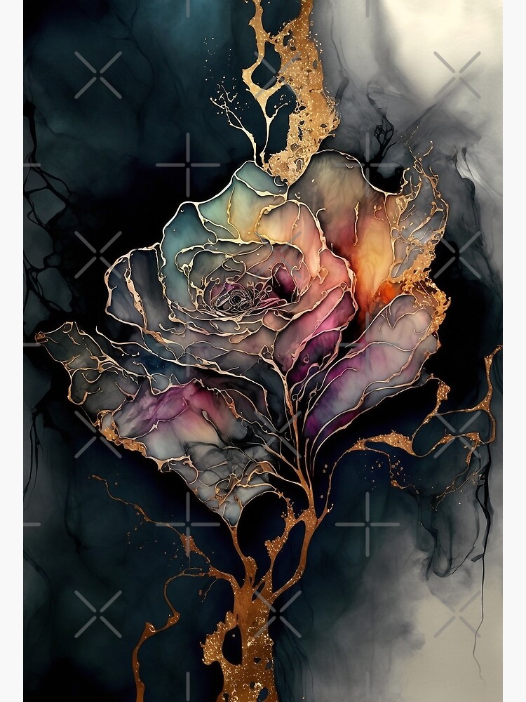 Magnolia Aurora - Abstract Alcohol Ink Resin Art | Canvas Print