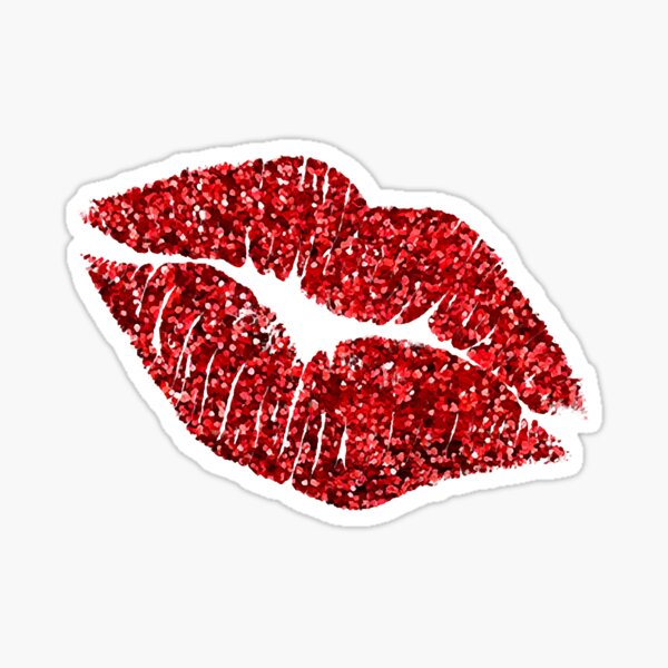 Rainbow rhinestones lip art | Sticker