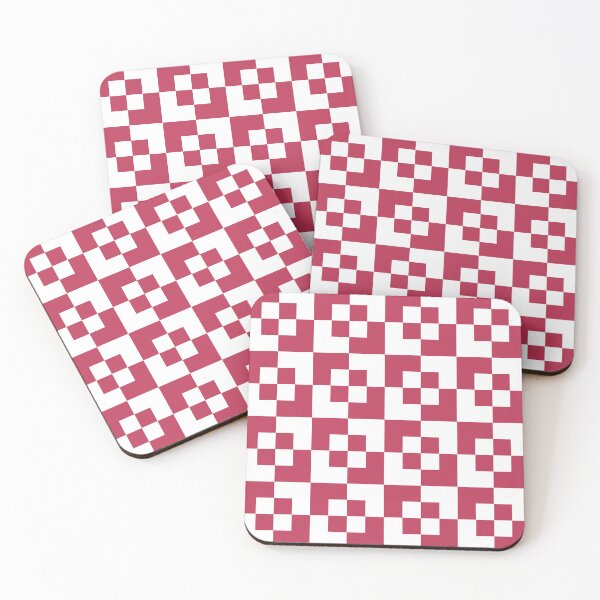 Item preview, Viva Magenta and White Geometric Non Traditional Check Pattern designed and sold by CJAura by Claire Jane Johnson.