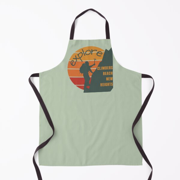 Item preview, Mountain Climbers Reach New Heights Graphic Design in Gray Green with Sunset in Vintage Colors designed and sold by tranquilbeach.
