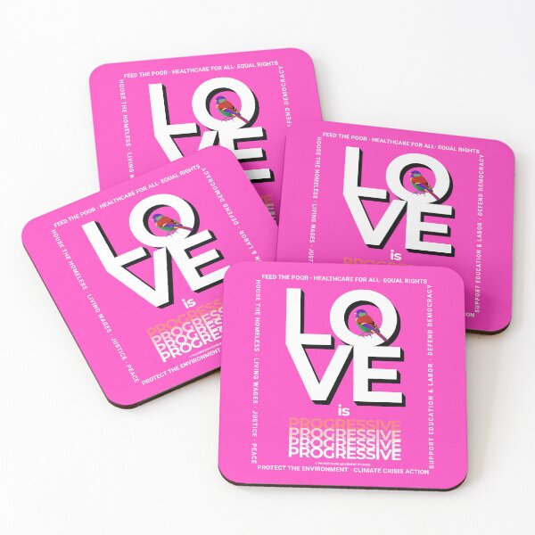 Item preview, PMD00355 Progressive Movement Designs Love is Progressive Valentine for Progressives with 12 goals  designed and sold by ProgressiveLeft.