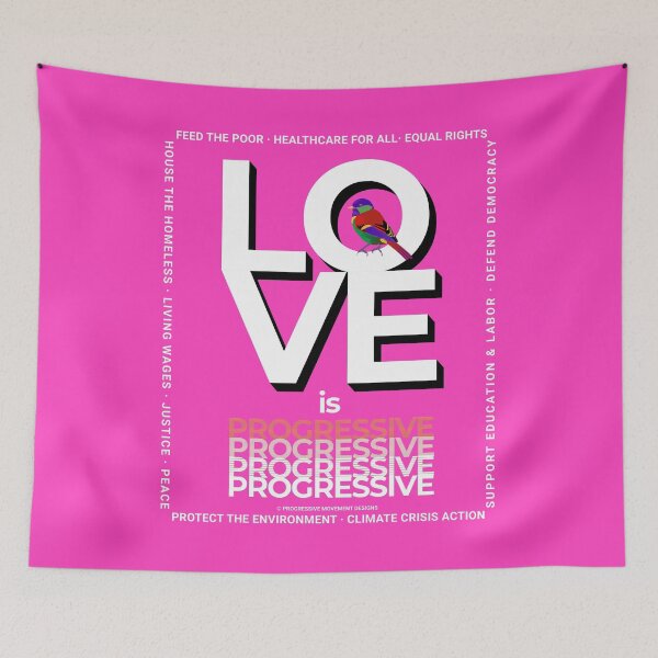 Item preview, PMD00355 Progressive Movement Designs Love is Progressive Valentine for Progressives with 12 goals  designed and sold by ProgressiveLeft.