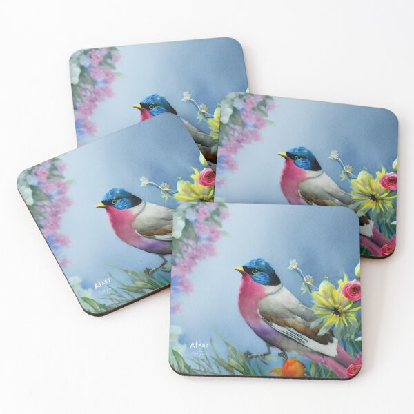 Item preview, Watercolor Bird In Flowers Illustration  designed and sold by LisaTumi.art.